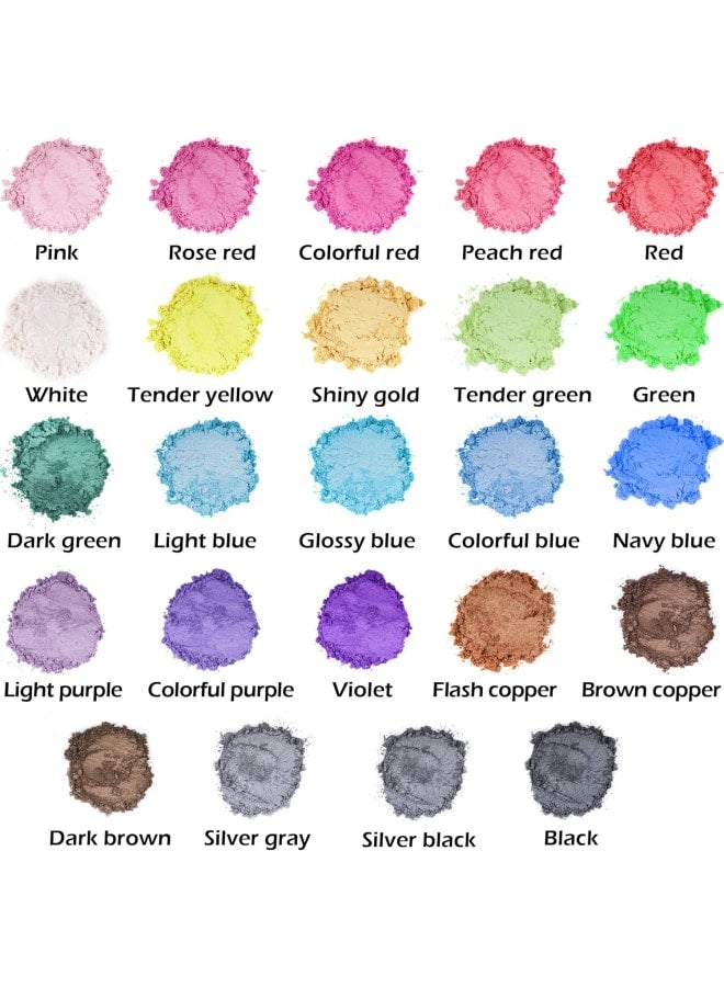 24 Colors Fine Glitter(10g/Pot) Mica Powder Pigments, Extra Fine Face Glitter Hair Glitter, Face Body Hair Eye Lip Gloss Makeup Glitter, with 1 Double Head Brushes Beauty Set - Image 2