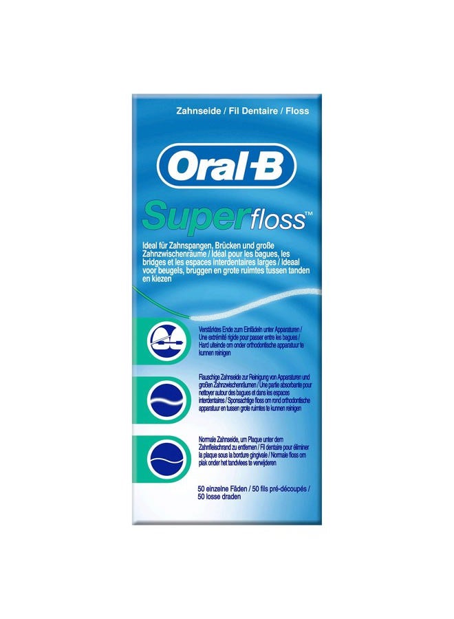 Oral-B Oral B SuperFloss Super Dental Floss for Braces Bridges - Image 1