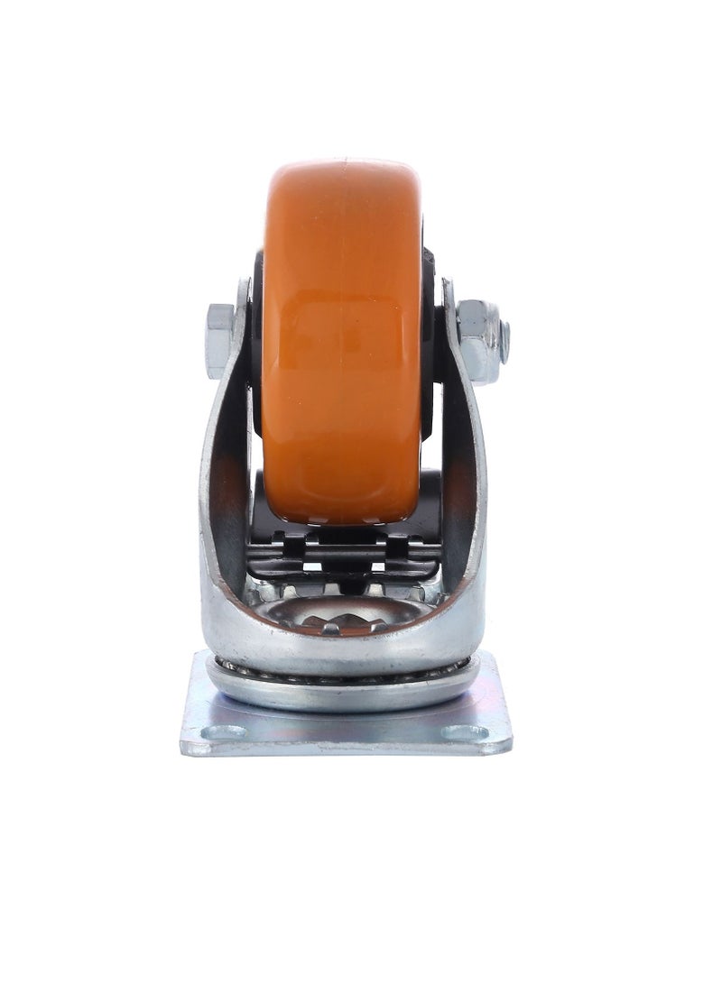BMB tools 2-Piece 75mm Orange PVC Medium Duty Caster Double Ball Bearing - Swivel with Brake - Plate - Image 4
