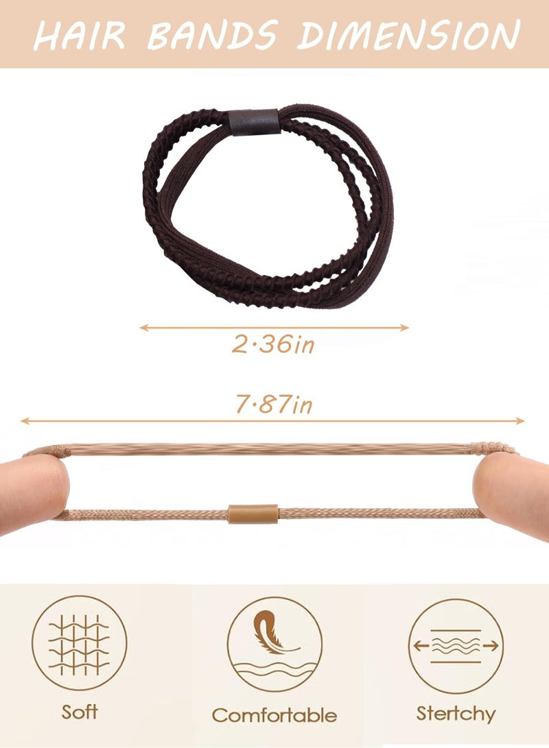 Lelet 40 Pcs Ponytail Holders – 3-Rope Elastic Hair Ties for Women & Girls | Soft, No-Pull Hair Bands | 4 Natural Colors | Durable, Strong Grip Hair Accessories | 2.36 Inch | For All Hairstyles - Image 4