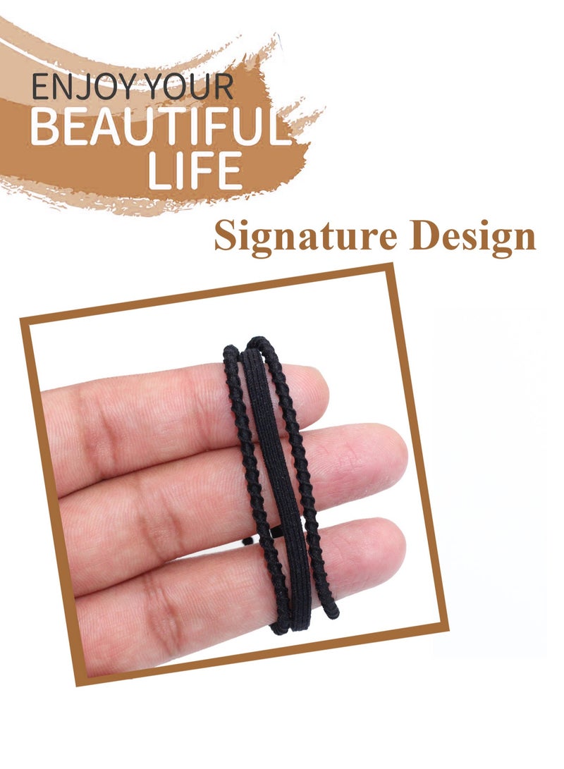 Lelet 40 Pcs Ponytail Holders – 3-Rope Elastic Hair Ties for Women & Girls | Soft, No-Pull Hair Bands | 4 Natural Colors | Durable, Strong Grip Hair Accessories | 2.36 Inch | For All Hairstyles - Image 2