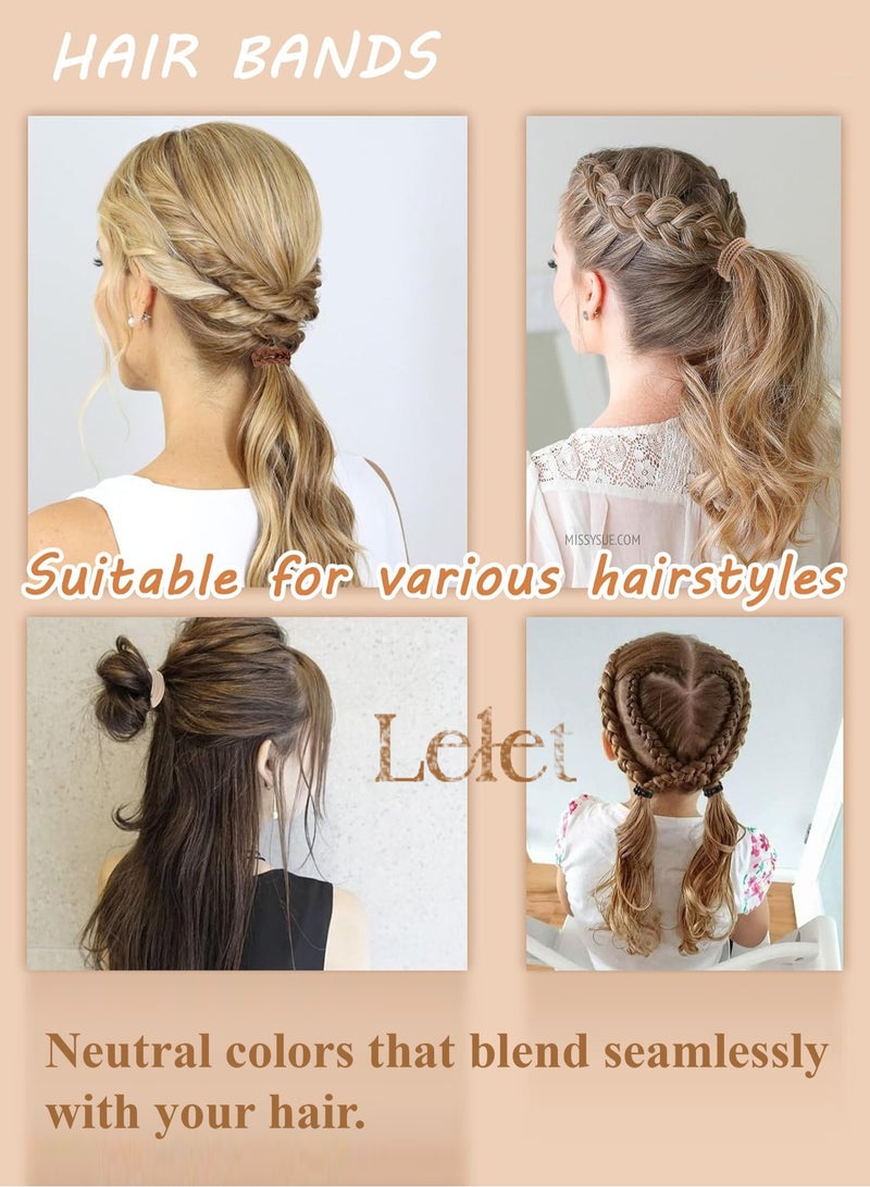 Lelet 40 Pcs Ponytail Holders – 3-Rope Elastic Hair Ties for Women & Girls | Soft, No-Pull Hair Bands | 4 Natural Colors | Durable, Strong Grip Hair Accessories | 2.36 Inch | For All Hairstyles - Image 5