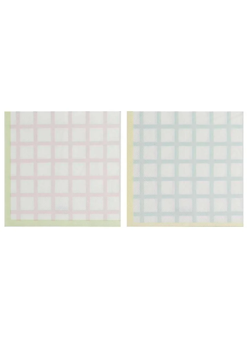 Ginger Ray Easter Check Napkins pack of 16