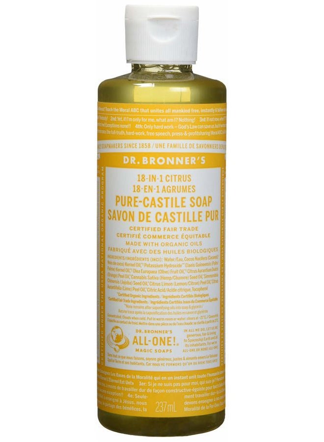 Dr. Bronner's Organic Pure Castile Liquid Soap Citrus Orange - 8 fl oz - Image 1