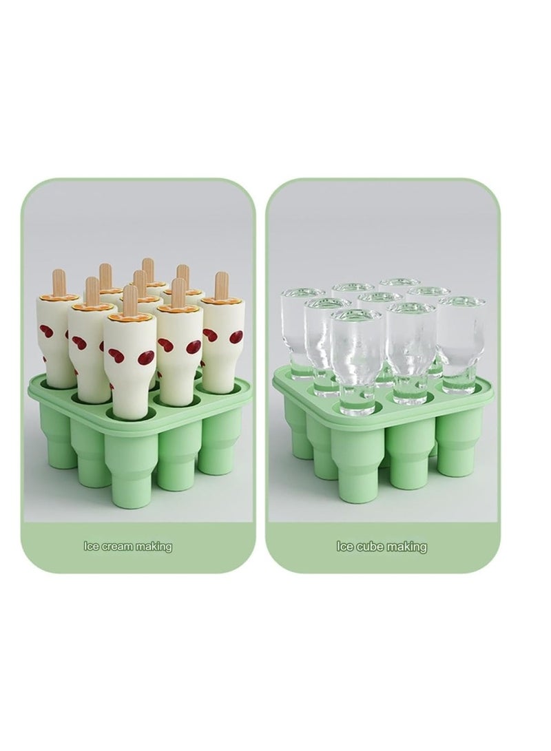 OASIS-TH Stanley Cup Ice Mold Ice Cream Mold (20-40 oz) Silicone ice Cube Set with lid Makes 9 Hollow Cylinder Ice Cube Molds,  - Image 3
