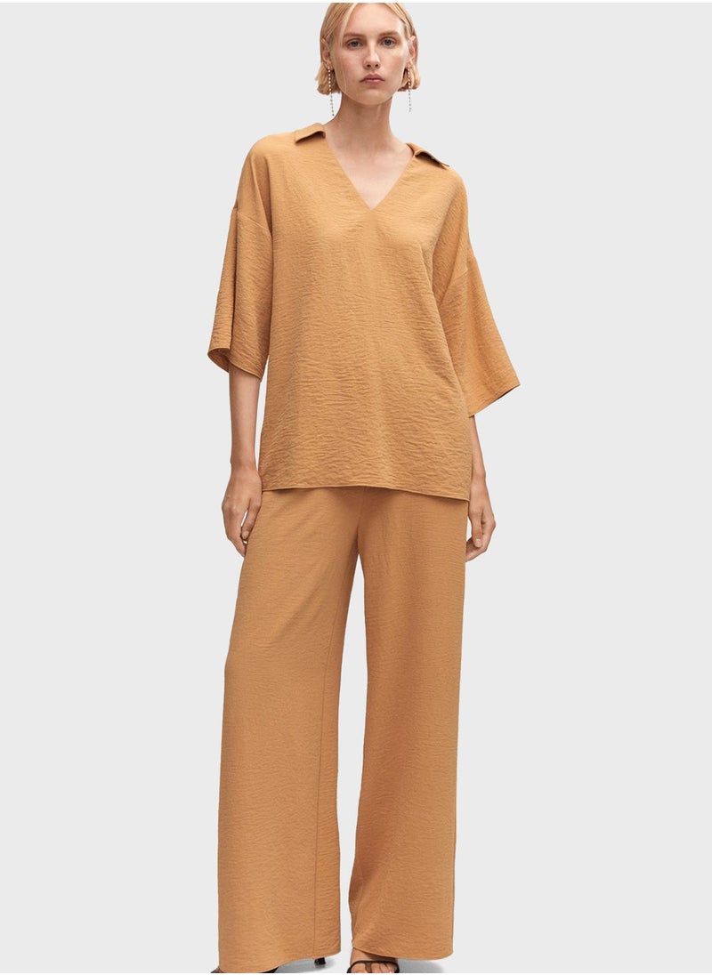 MANGO - V-Neck Knitted Top - Image 1