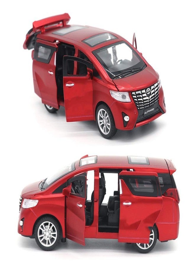 Sevriza die-cast Metal car Pull Back with openable Doors & Light, Music Great Gift for Boys and Girls (Vb32481-Alphard) Red - Image 5