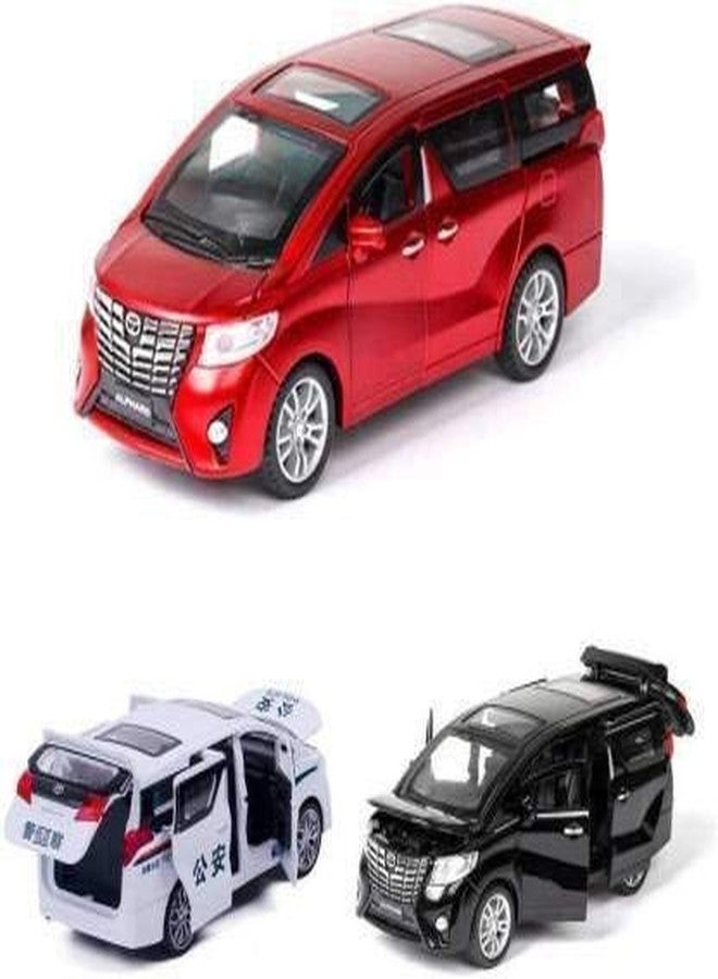 Sevriza die-cast Metal car Pull Back with openable Doors & Light, Music Great Gift for Boys and Girls (Vb32481-Alphard) Red - Image 2