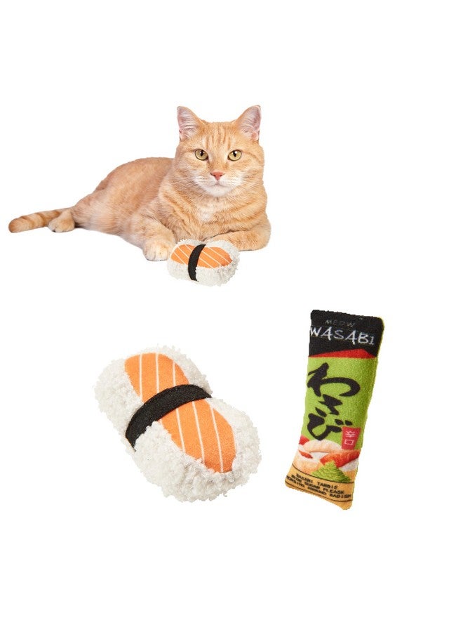 سبوت ألعاب قطط سبوت سوشي تيك أوت المحشوة بمزيج من النعناع البري والسيلفرين، ألعاب لطيفة ومضحكة للقطط والقطط الصغيرة التي تعيش في المنزل، مثالية للضرب والمطاردة - 4 بوصات، مجموعة متنوعة من قطعتين، قد تختلف الأنماط - Image 1