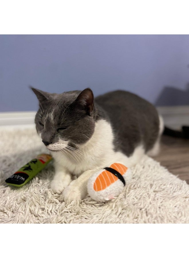 سبوت ألعاب قطط سبوت سوشي تيك أوت المحشوة بمزيج من النعناع البري والسيلفرين، ألعاب لطيفة ومضحكة للقطط والقطط الصغيرة التي تعيش في المنزل، مثالية للضرب والمطاردة - 4 بوصات، مجموعة متنوعة من قطعتين، قد تختلف الأنماط - Image 3