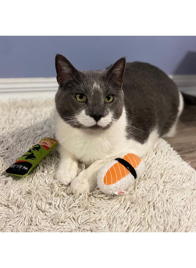 سبوت ألعاب قطط سبوت سوشي تيك أوت المحشوة بمزيج من النعناع البري والسيلفرين، ألعاب لطيفة ومضحكة للقطط والقطط الصغيرة التي تعيش في المنزل، مثالية للضرب والمطاردة - 4 بوصات، مجموعة متنوعة من قطعتين، قد تختلف الأنماط - Image 5
