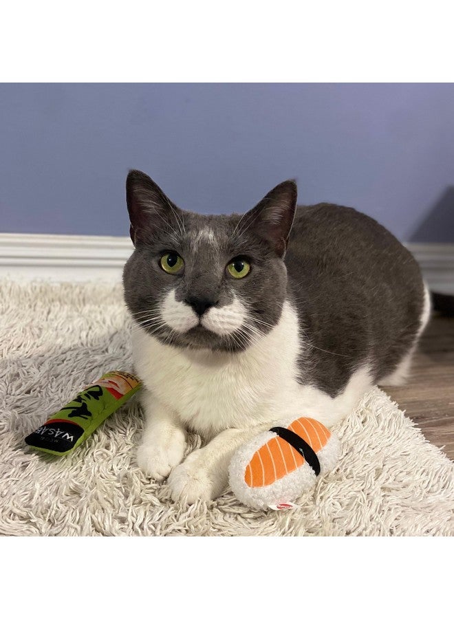سبوت ألعاب قطط سبوت سوشي تيك أوت المحشوة بمزيج من النعناع البري والسيلفرين، ألعاب لطيفة ومضحكة للقطط والقطط الصغيرة التي تعيش في المنزل، مثالية للضرب والمطاردة - 4 بوصات، مجموعة متنوعة من قطعتين، قد تختلف الأنماط - Image 4