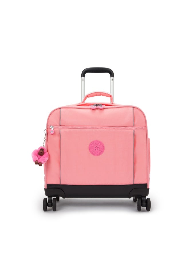 kipling New Storia Kids' 4-Wheeled School Trolley Bag with 13 inch Laptop Compartment, 2.25kg - Coral Sea  - Image 1
