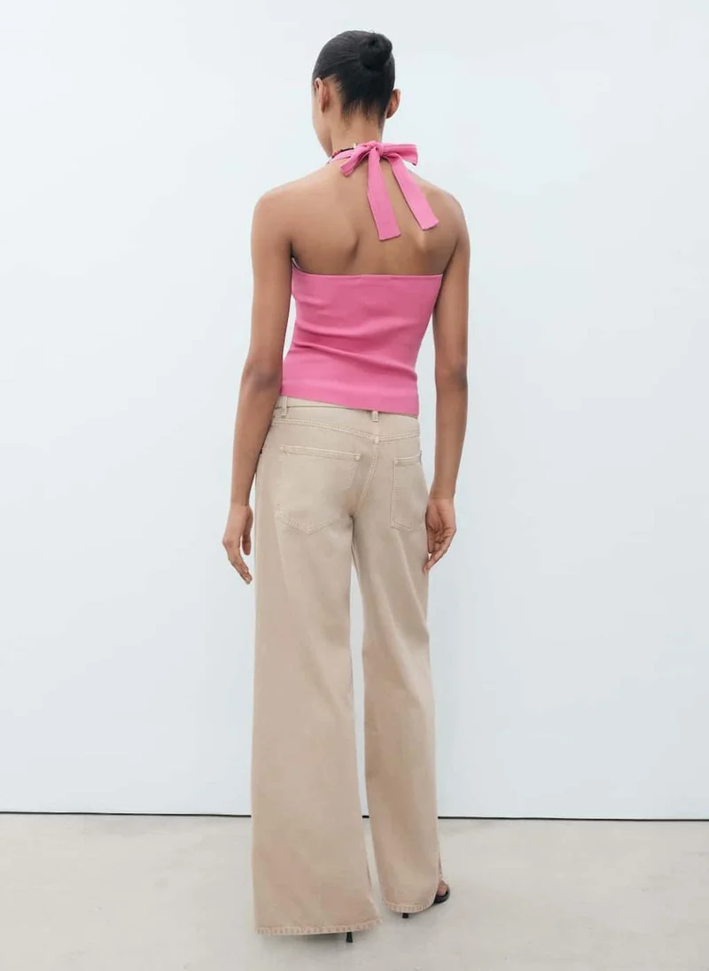 MANGO Knit Halter Top