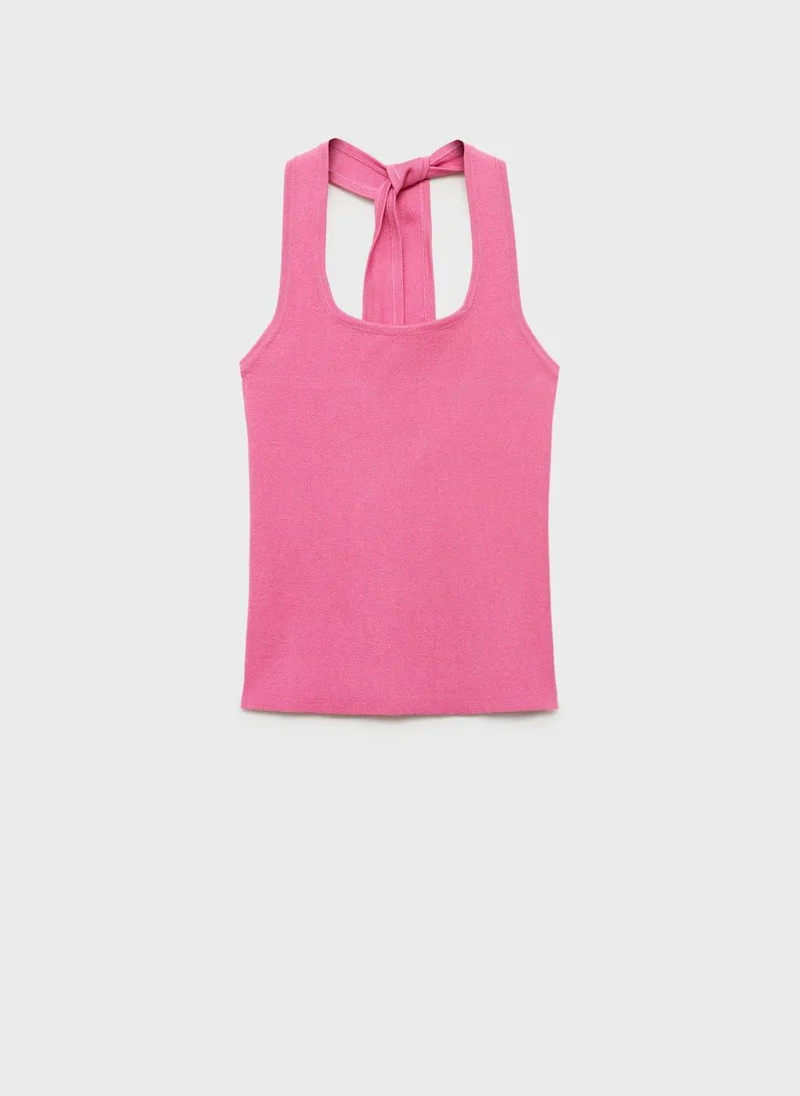 MANGO Knit Halter Top