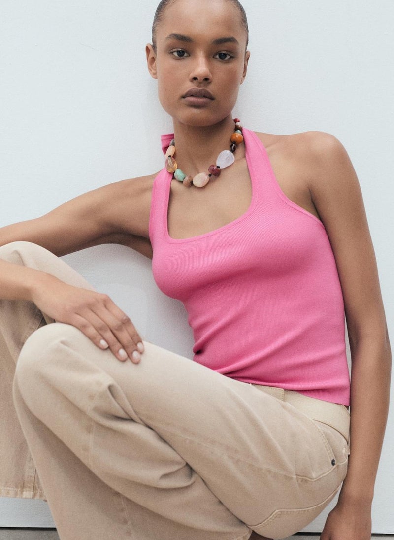 MANGO Knit Halter Top  - Image 3