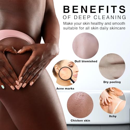 UJFQBH 4 Pieces African Net Sponge African Net Long Net Bath Sponge Exfoliating Shower Body Scrubber Back Scrubber Skin Smoother,Great for Daily Use (Purple, Orange, Green, Pink) - Image 5