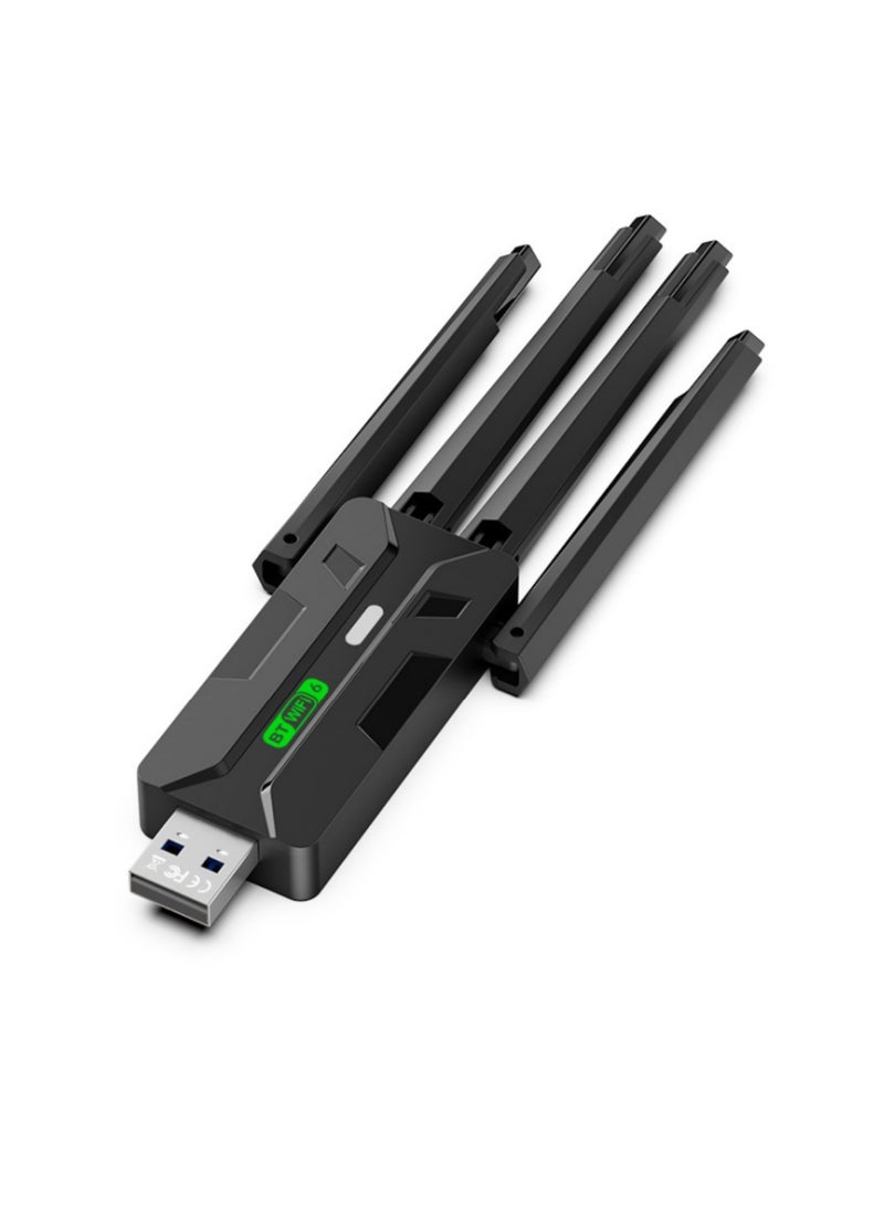 اووكاي محول واي فاي 6 USB لأجهزة الكمبيوتر المكتبية - محول شبكة لاسلكية AX900 بتردد 5 جيجاهرتز/2.4 جيجاهرتز، توصيل وتشغيل، 4 هوائيات 5 ديسيبل، يدعم Windows 11/10 - Image 1