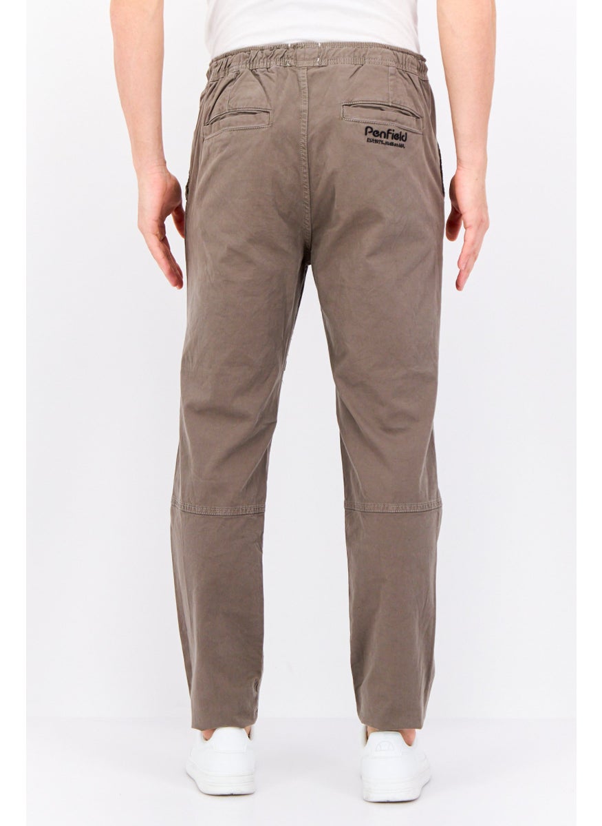 Penfield Men Regular Fit Drawstring Chino Pants, Taupe  - Image 3