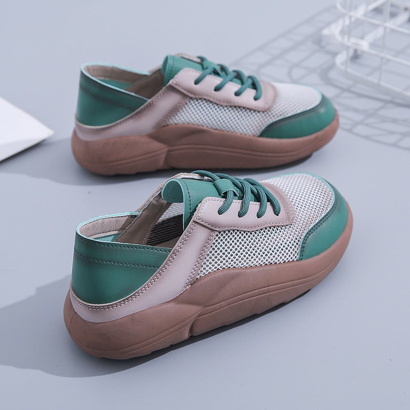 2024 Summer Korean Fashion Breathable Sandals for Women Cr602 green