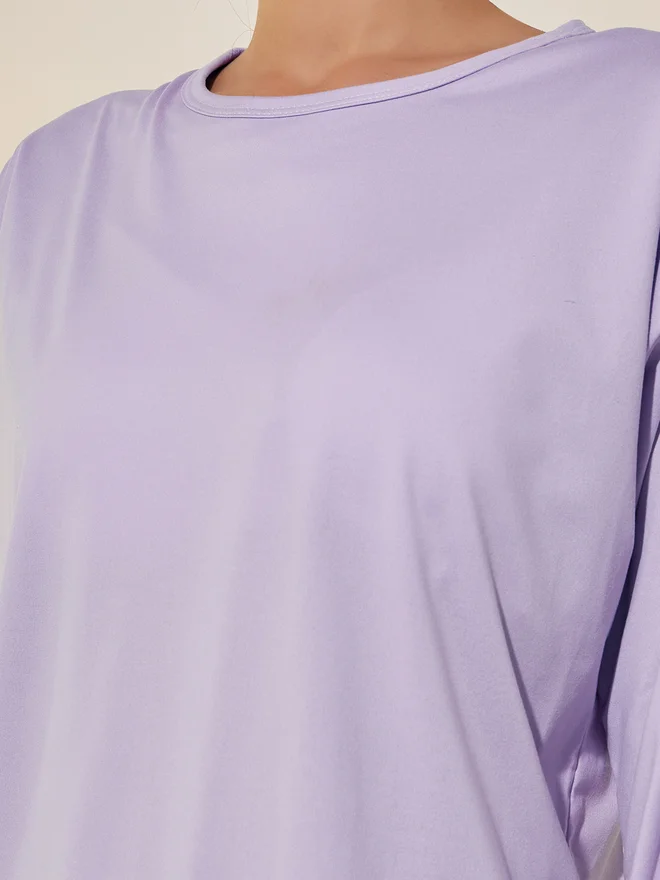 Take Two Take Two Solid Long Sleeve T-Shirt with Bra and Printed Pyjama Set