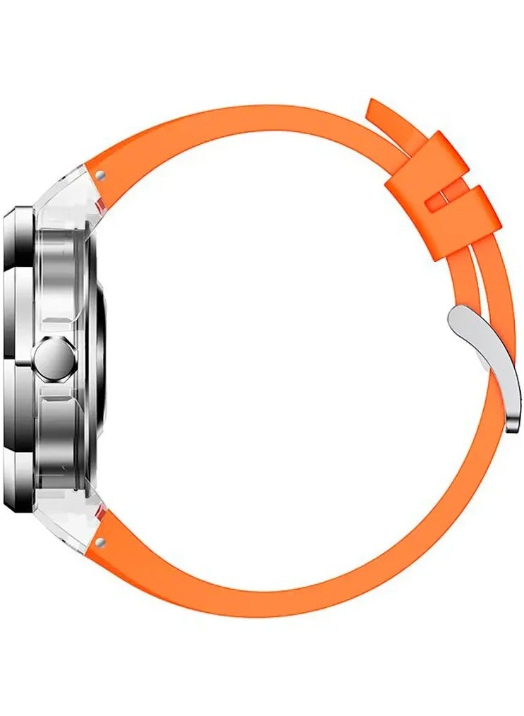 هوكو ساعة HOCO Y13 1.09 بوصة بلوتوث 5.0 ذكية بإطار من الفولاذ المقاوم للصدأ مع حافظة كريستالية للرجال تدعم مراقبة النوم الرياضية لون برتقالي - Image 4