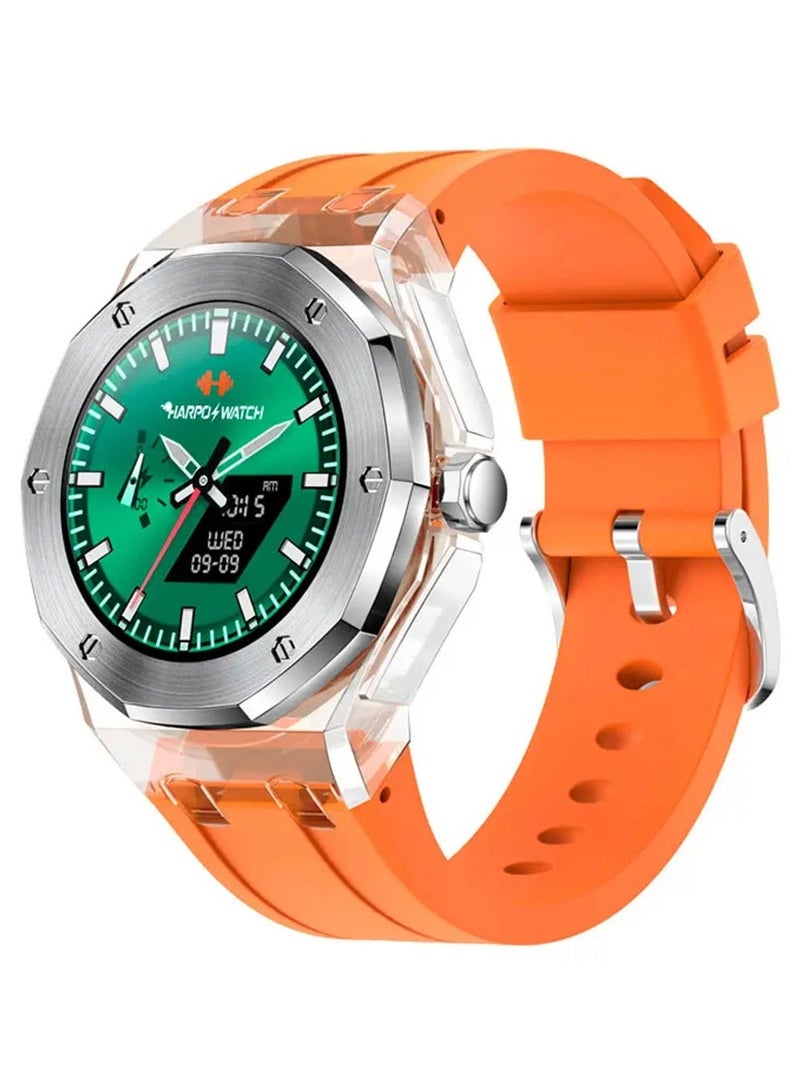 هوكو ساعة HOCO Y13 1.09 بوصة بلوتوث 5.0 ذكية بإطار من الفولاذ المقاوم للصدأ مع حافظة كريستالية للرجال تدعم مراقبة النوم الرياضية لون برتقالي - Image 2