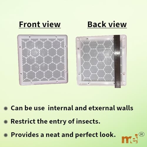 MEI White Square Exhaust Fan/Chimney Covers Vent Pipe Cover Mosquito Net Dust Controller (8 Inch, 1) - Image 2