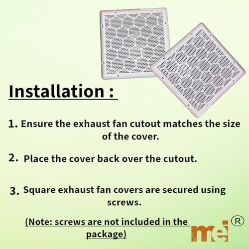 MEI White Square Exhaust Fan/Chimney Covers Vent Pipe Cover Mosquito Net Dust Controller (8 Inch, 1) - Image 4