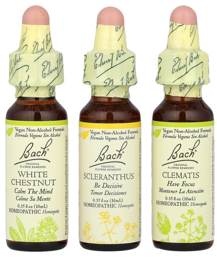 Original Flower Remedies Focus Kit Clarity of Mind 3 Droppers 0.35 fl oz (10 ml) Each