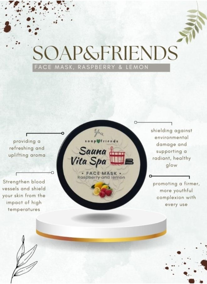 Soap&Friends Raspberry Lemon Gel Face Mask for Sauna and Steam Bath Glow, 50ml  - Image 3