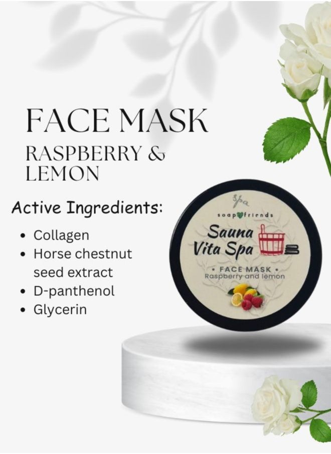 Soap&Friends Raspberry Lemon Gel Face Mask for Sauna and Steam Bath Glow, 50ml  - Image 5