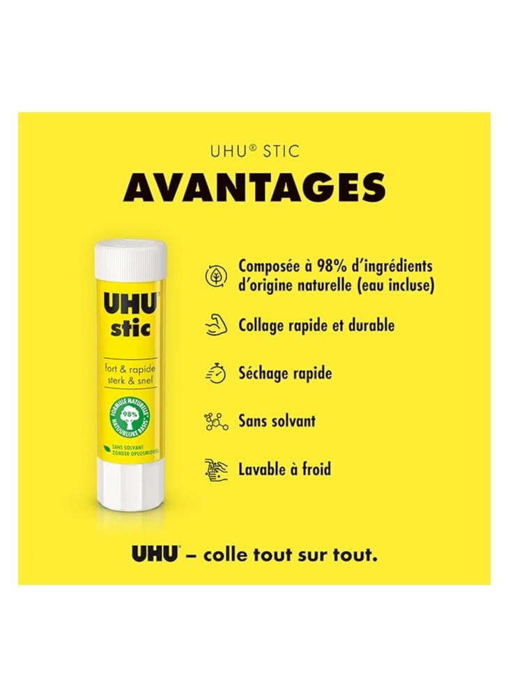 يو إتش يو UHU ستيك لاصق مثبت من ستيك، عصا قوية وسريعة ومتينة، 5 × 40 غرام - Image 2