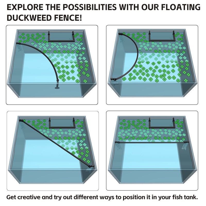 HOZOE Aquarium Floating Plant Corral, Intercepting Floating Plants from Filters and Heaters, Adjustable Height with Water Level, Can Be Used to Framed and Frameless Aquariums. (Combo Pack). - Image 3