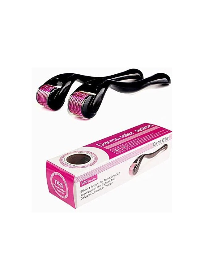 540 Needles Skin Tighten Titanium Alloy Needle Derma Roller Black/Pink