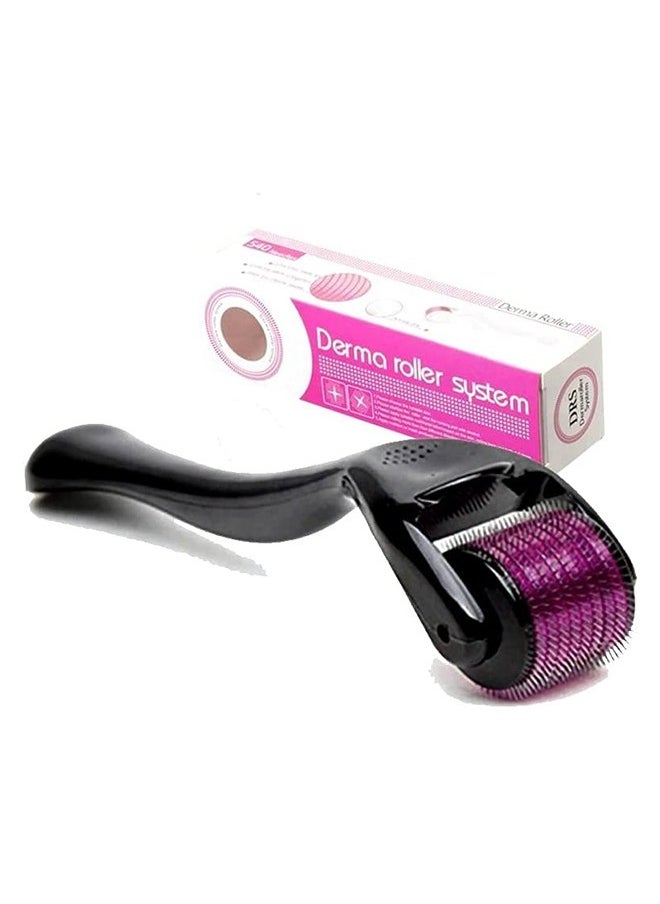 540 Needles Skin Tighten Titanium Alloy Needle Derma Roller Black/Pink