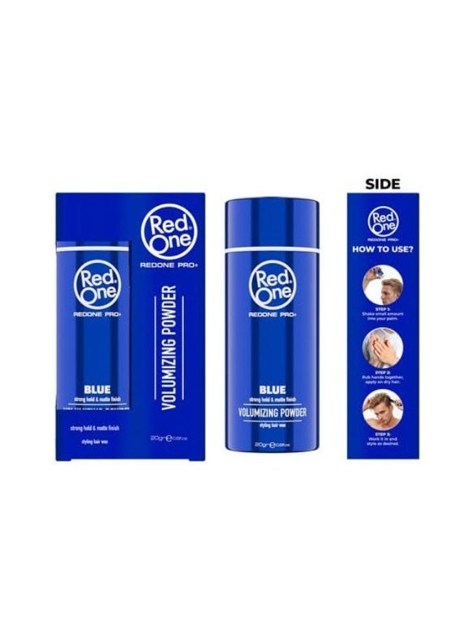 Red One Blue Wax Powder for Styling and Thickening Hair 20g - Image 1