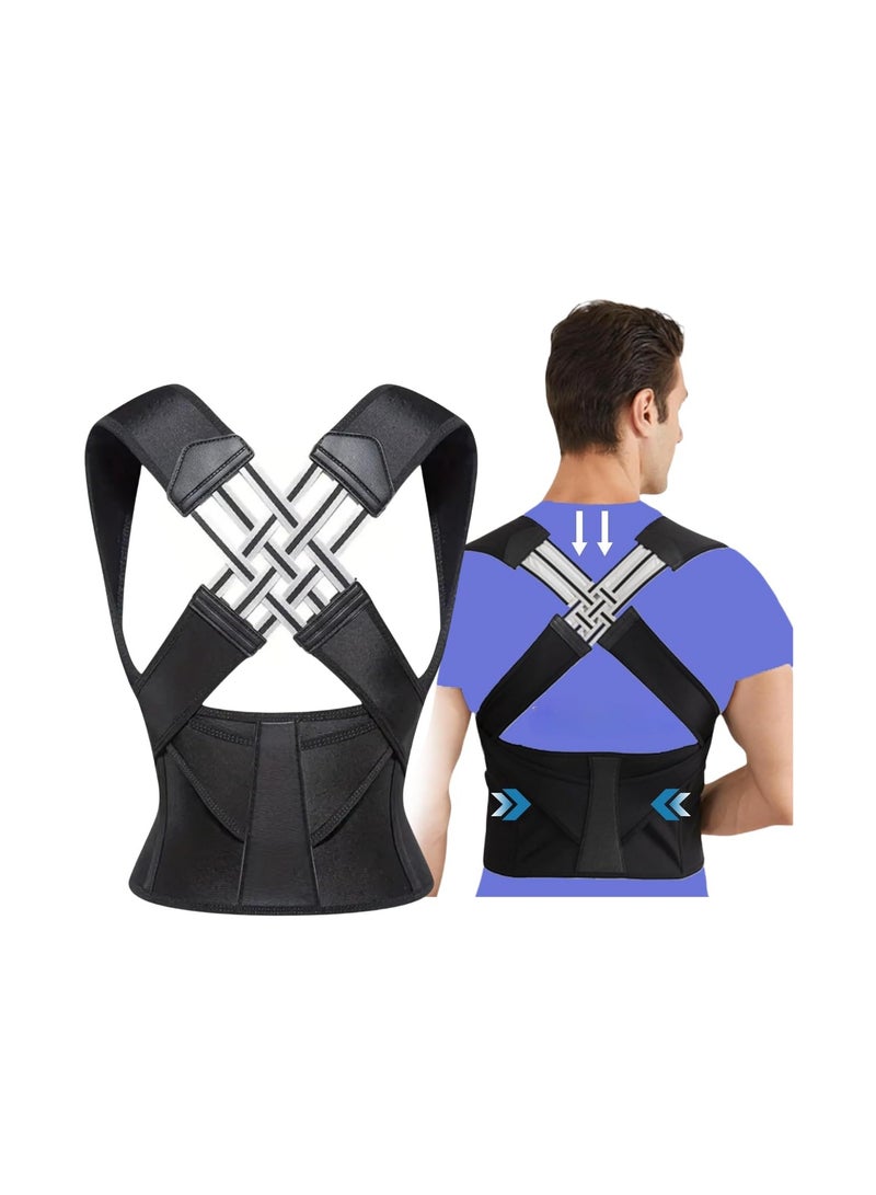 اترجسز جهاز تصحيح الظهر , جهاز تصحيح الموقف للرجال والنساء , جهاز تصحيح الموقف لدعم الظهر , جهاز تصحيح الموقف العلوي مرة أخرى للجسم والرقبة والكتفين , تخفيف الألم , جهاز تصحيح الظهر ( متوسطة الحجم ) - Image 1