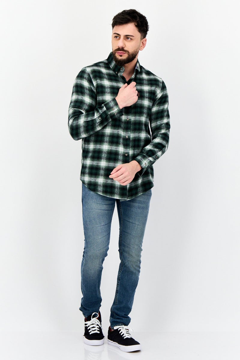 Chaps Men Regular Fit Plaid Long Sleeve Casual Shirts, Multicolor - Image 3