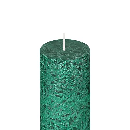 PROSPERRO LUMO By Parkash Candles Set Of 3 Fragrance Pillar Candles Marble Finish (Mogra Fragrance), Paraffin Wax - Sea Green - Mogra Fragrance - Image 3