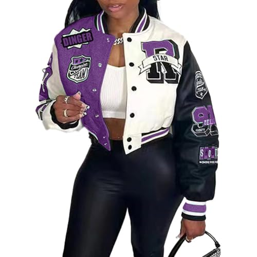 VOIKERDR Button Down Shirts for Women Outerwear Windbreaker Varsity Jacket for Women Summer Lightweight Jacket 2024 - Image 1