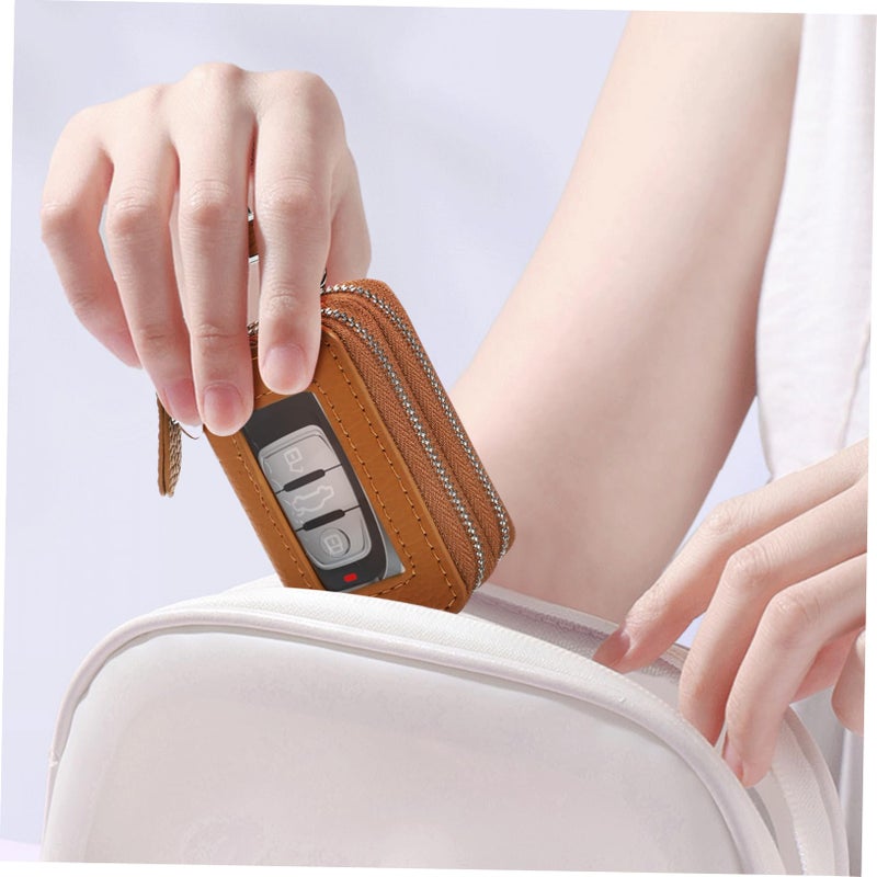 3 Pack Car Key Holder Pouch Case with Zipper Small Keychain Bag - Image 3