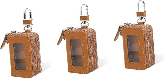 3 Pack Car Key Holder Pouch Case with Zipper Small Keychain Bag - Image 1