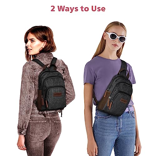 PACKISM Small Backpack Purse for Women - Convertible Backpack Purse Sling Bag for Women with Multiple Compartment Pockets Adjustable Straps Daily Mini Backpack, Black - Image 3