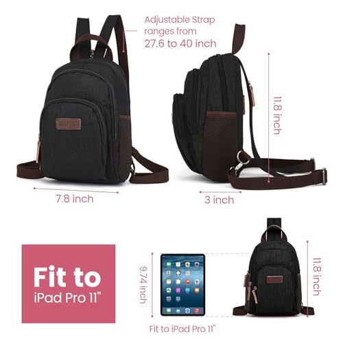 PACKISM Small Backpack Purse for Women - Convertible Backpack Purse Sling Bag for Women with Multiple Compartment Pockets Adjustable Straps Daily Mini Backpack, Black - Image 2