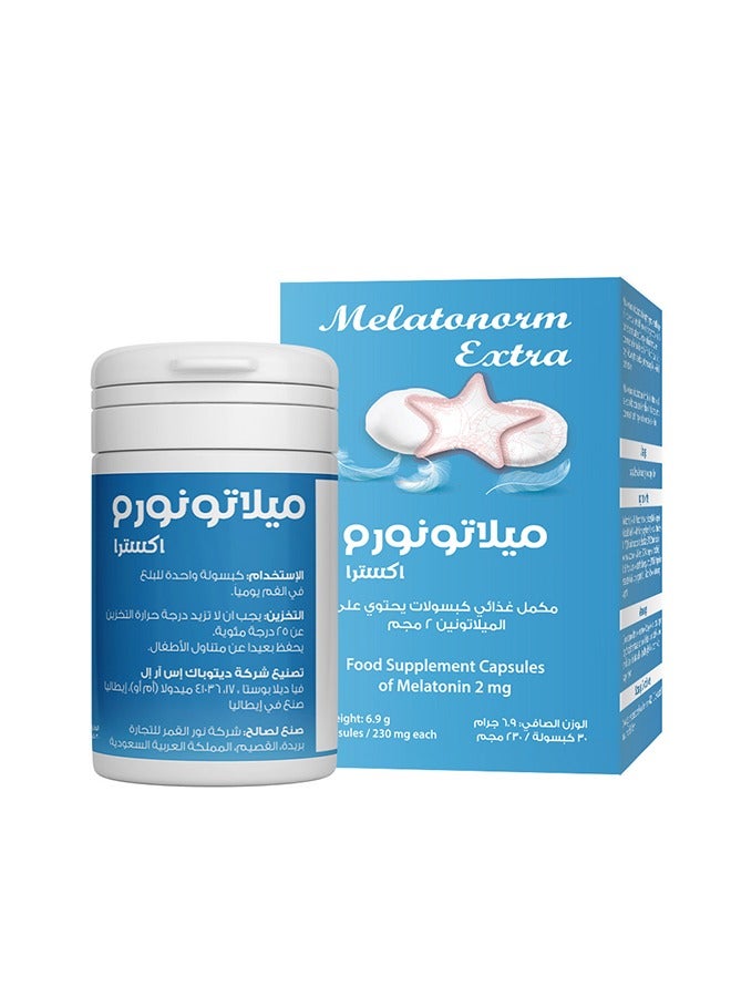 Noor AlQmar Melatonorm Extra Of Melatonin 2Mg For Insomnia And Anexiety - 30 Capsules - Image 1
