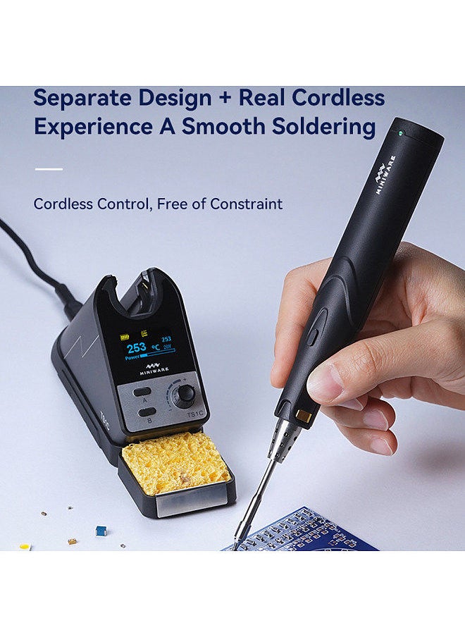 TS1C Wireless Soldering Iron Super-Capacitor Storage Tech BT Communication Intelligent Preheating Standard PD Powersupply Easy Firmware Upgrade with TS-B02 Bit