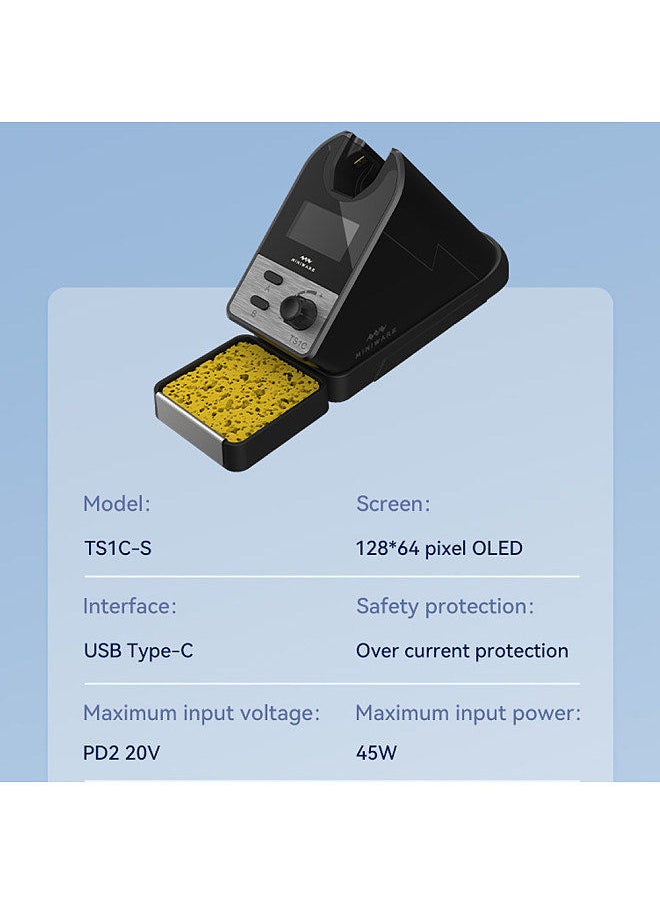 TS1C Wireless Soldering Iron Super-Capacitor Storage Tech BT Communication Intelligent Preheating Standard PD Powersupply Easy Firmware Upgrade with TS-B02 Bit