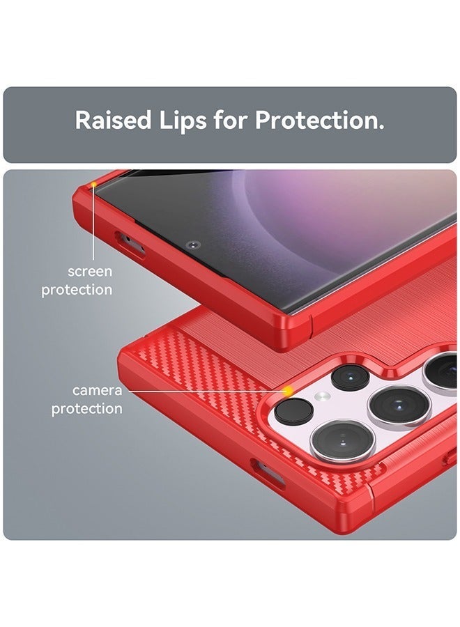 X-level Samsung Galaxy S24 Ultra Case Cover with Soft TPU Carbon Fiber Texture Anti-Scratch Shockproof Slim Anti-Drop Bumper Back Cover Comfortable Touch Cell Phone  Accessory for Galaxy S24 Ultra 5G - Image 3