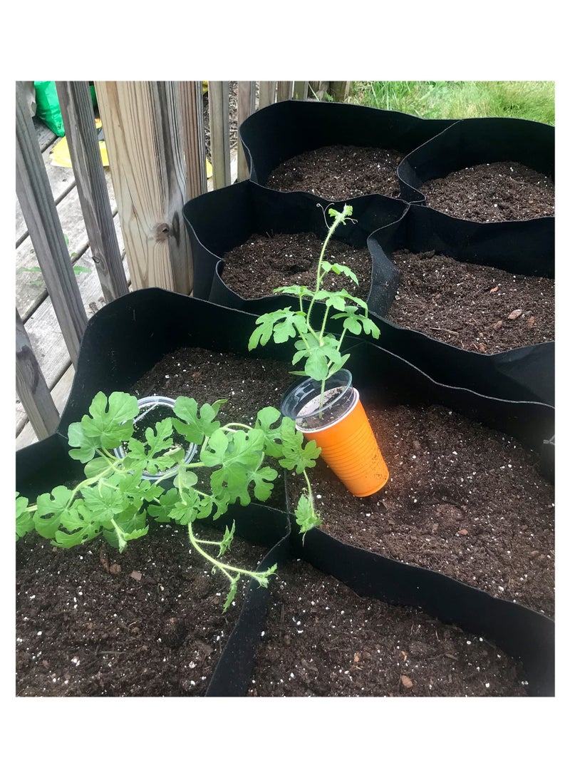 SYOSI 3 عبوات أكياس زراعة النباتات مصنوعة من القماش أسرة حديقة مرتفعة خارجية قابلة للتنفس لزرع الخضروات سرير لزراعة البطاطس والزهور حاوية مربعة 24x24x12 إنش - Image 5